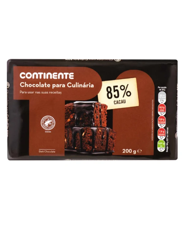 CHOCOLATE CONTINENTE CULINARIA 85% 200G