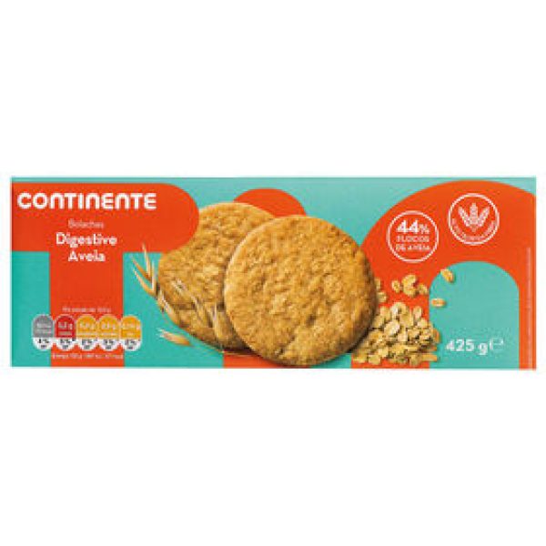 Bolachas Digestivas de Aveia Continente emb. 425 gr