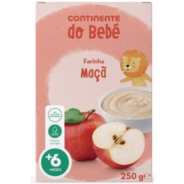 Papa Infantil Farinha Láctea Maçã +6M Continente do Bebé emb. 250 gr