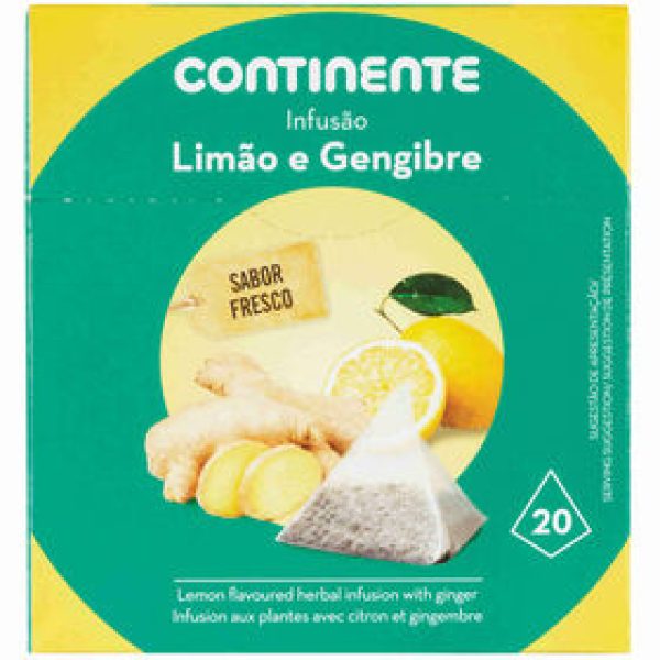 Infusão Limão e Gengibre Pyramid Continente emb. 20 un