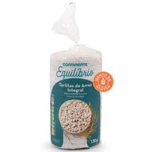 Tortitas de Arroz Integral com Sal sem Glúten Continente Equilíbrio emb. 130 gr