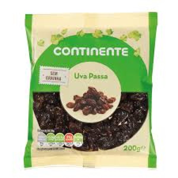 UVA PASSAS CONTINENTE S GRAINHA 200G