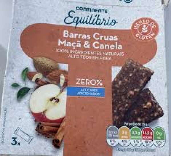 BARRAS CRUA MAÇA & CANELA EQ CONTINETE 105G