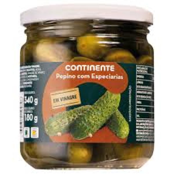 PEPINO EM VINAGRE C ESPECIARIAS CONTINENTE 180G