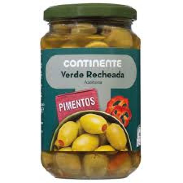 AZEITONA VERDE COM PIMENTOS CONTINENTE 210G