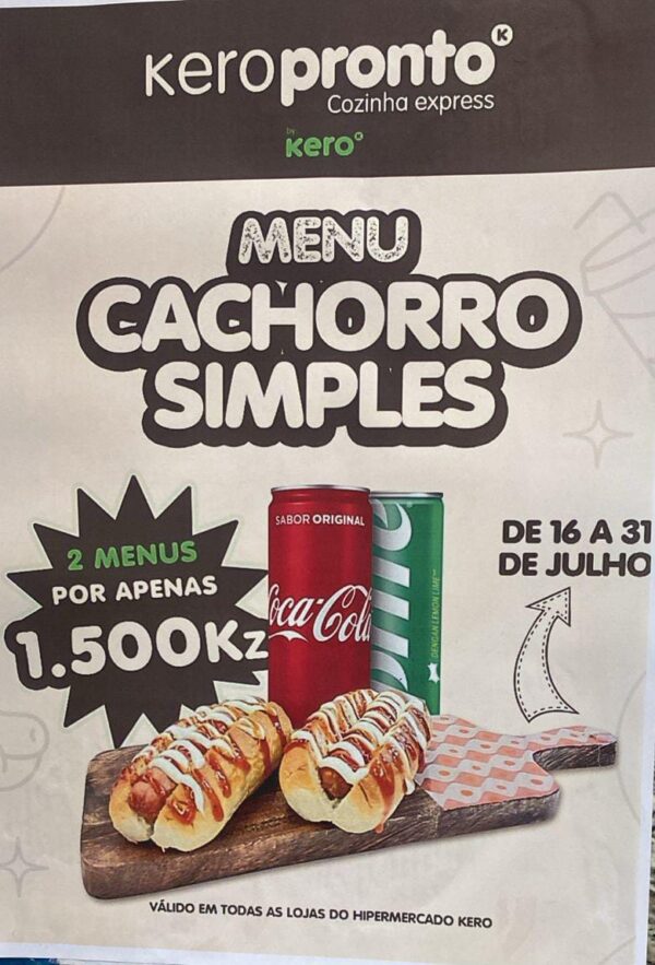 2 MENUS CACHORROS SIMPLES ( 2 CACHORROS + DUAS GASOSAS )